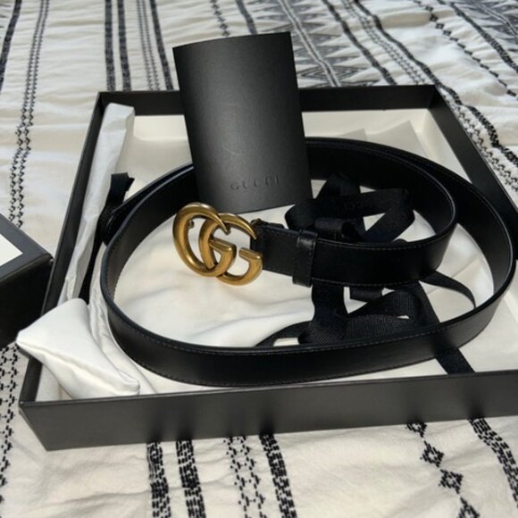 Authentic Gucci GG Marmont Black Leather Belt Size 95-38 - Picture 8 of 9